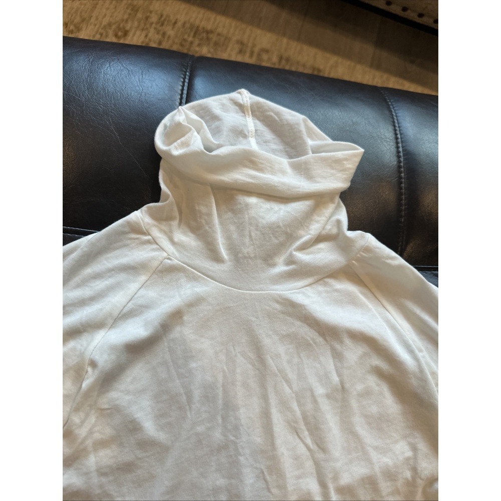 Free People Women Sze Small Modern Turtleneck Shirt Optic White 3/4 Basic Layer - Picture 5 of 13